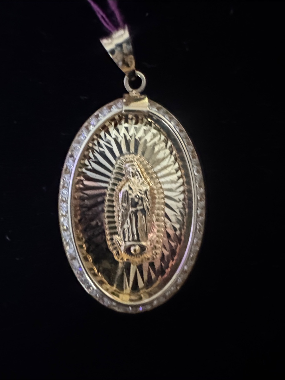 14K Gold -‎ Gold-Tone Religious Oval Pendant